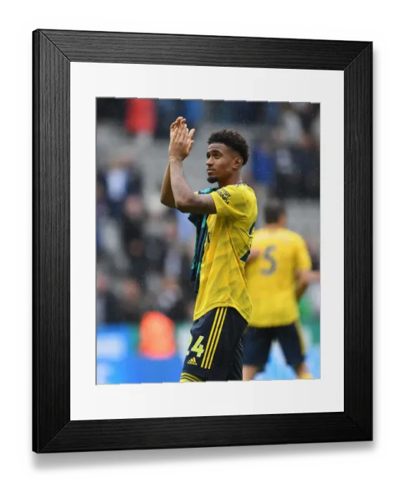 Framed Print : Reiss Nelson Applauds Arsenal Fans: Newcastle United vs. Arsenal FC - Premier League 2019-20