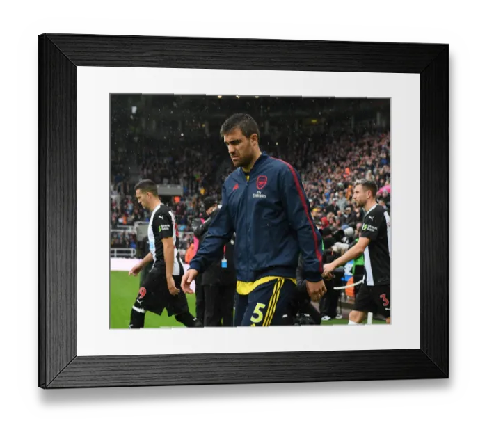 Framed Print : Sokratis Leads Arsenal Out at St. James Park: Newcastle United vs Arsenal FC, Premier League 2019-20