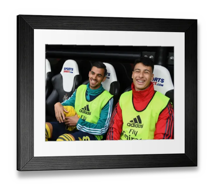 Framed Print : Arsenal Substitutes Ready: Newcastle United vs Arsenal FC, Premier League 2019-20