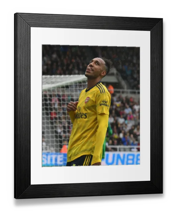Framed Print : Aubameyang in Action: Arsenal vs. Newcastle United, Premier League 2019-20