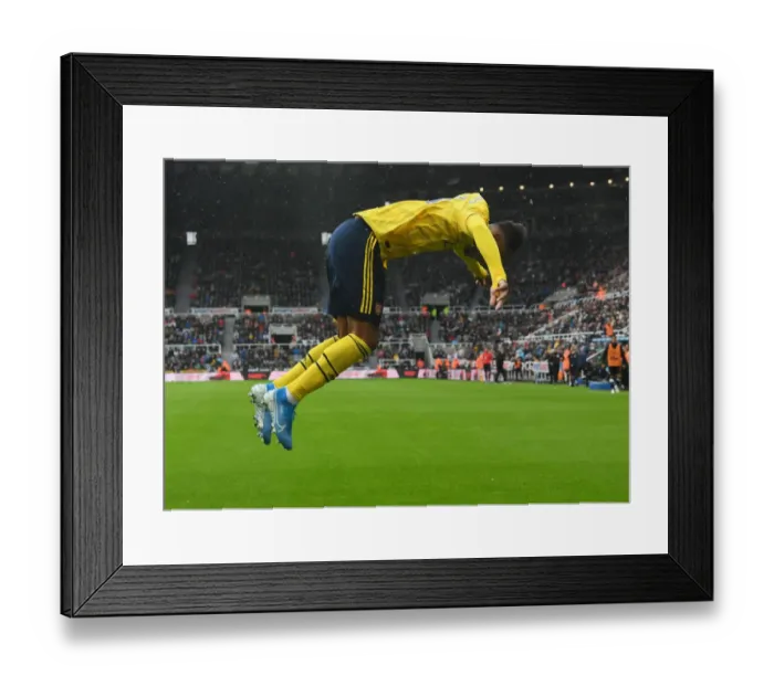 Framed Print : Aubameyang Scores the Winner: Newcastle United vs. Arsenal FC, Premier League 2019-20