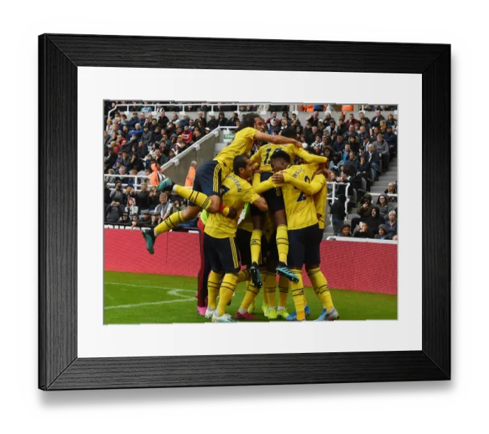 Framed Print : Arsenal's Aubameyang Scores in Newcastle Victory: Guendouzi and Mkhitaryan Celebrate Framed Print : Arsenal's Aubameyang Scores in Newcastle Victory: Guendouzi and Mkhitaryan Celebrate