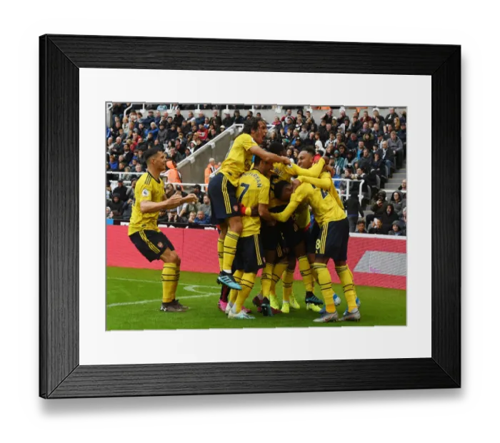 Framed Print : Arsenal Celebrate Aubameyang's Goal Against Newcastle United - Premier League 2019-20 Framed Print : Arsenal Celebrate Aubameyang's Goal Against Newcastle United - Premier League 2019-20