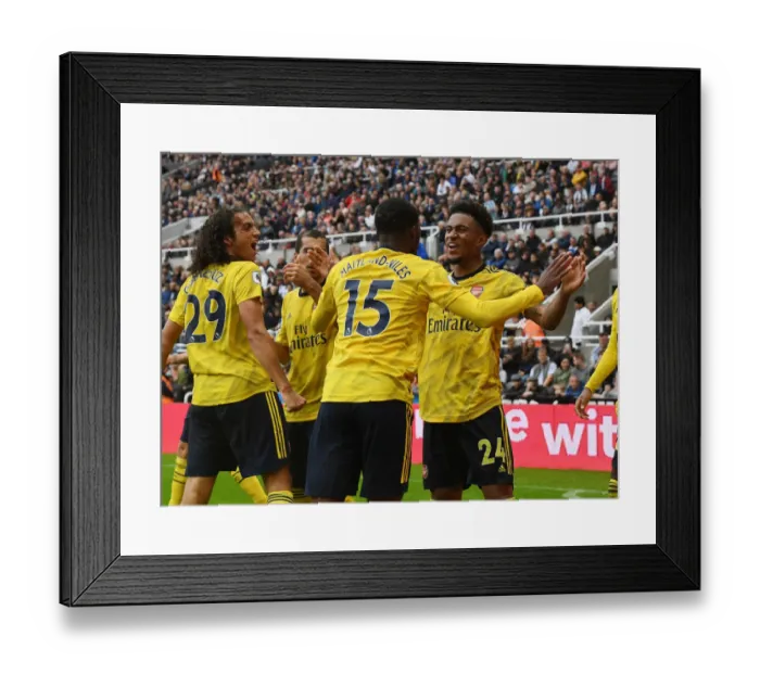 Framed Print : Arsenal Celebrate Goal Against Newcastle United in 2019-20 Premier League
