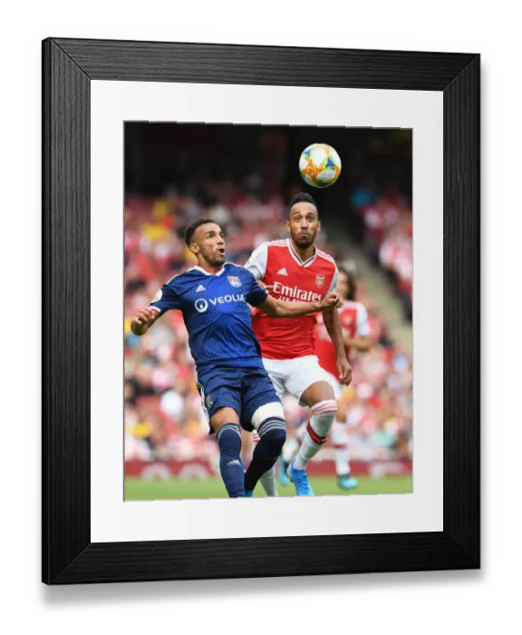 Framed Print : Arsenal vs. Olympique Lyonnais: Aubameyang vs. Marcal Clash at the Emirates Cup Framed Print : Arsenal vs. Olympique Lyonnais: Aubameyang vs. Marcal Clash at the Emirates Cup