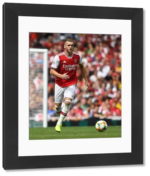 Arsenal's Calum Chambers in Action against Olympique Lyonnais at the Emirates Cup, 2019