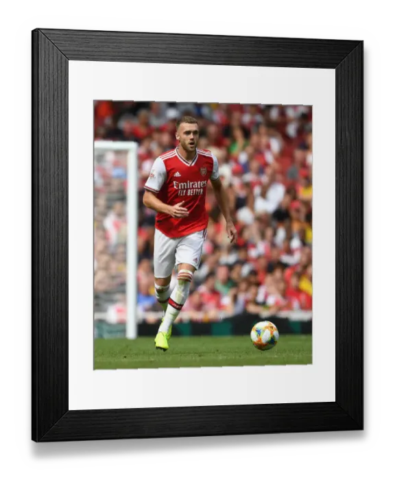 Framed Print : Arsenal's Calum Chambers in Action against Olympique Lyonnais at the Emirates Cup, 2019