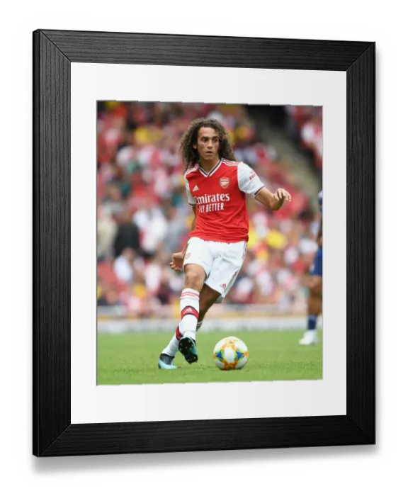 Framed Print : Arsenal's Matteo Guendouzi in Action against Olympique Lyonnais at Emirates Cup 2019