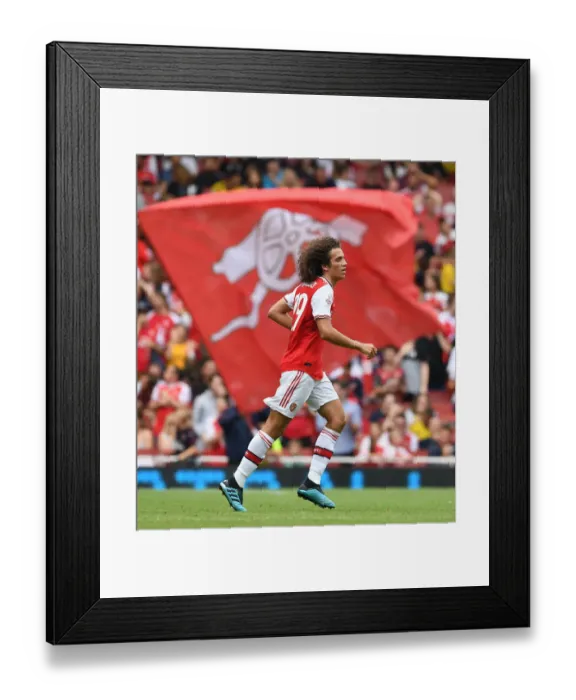 Framed Print : Guendouzi in Action: Arsenal vs. Olympique Lyonnais at Emirates Cup 2019