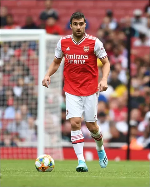 Arsenal's Sokratis in Action at Emirates Cup against Olympique Lyonnais (2019-20)