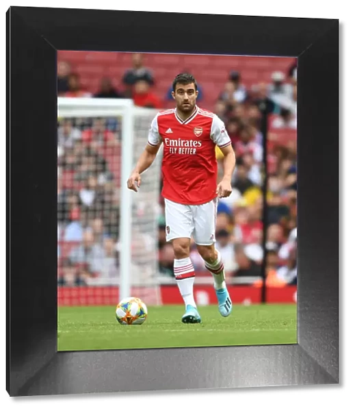Arsenal's Sokratis in Action at Emirates Cup against Olympique Lyonnais (2019-20)