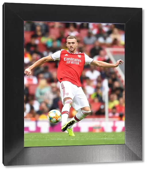 Arsenal's Calum Chambers in Action against Olympique Lyonnais at the Emirates Cup, 2019