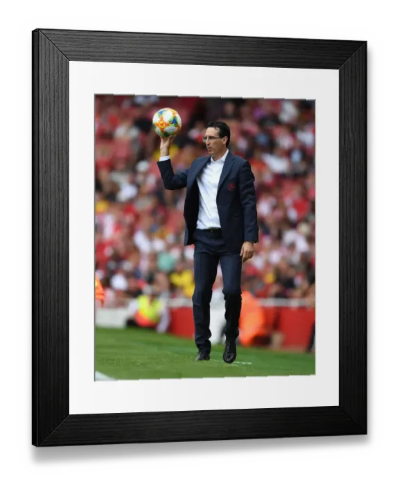 Framed Print : Unai Emery Guides Arsenal in Emirates Cup Battle against Olympique Lyonnais (2019-20)