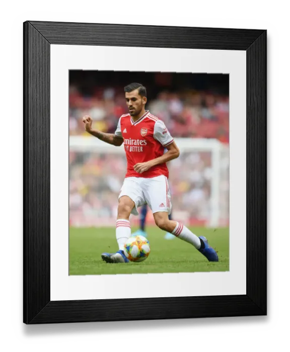 Framed Print : Arsenal's Dani Ceballos in Action Against Olympique Lyonnais at Emirates Cup 2019
