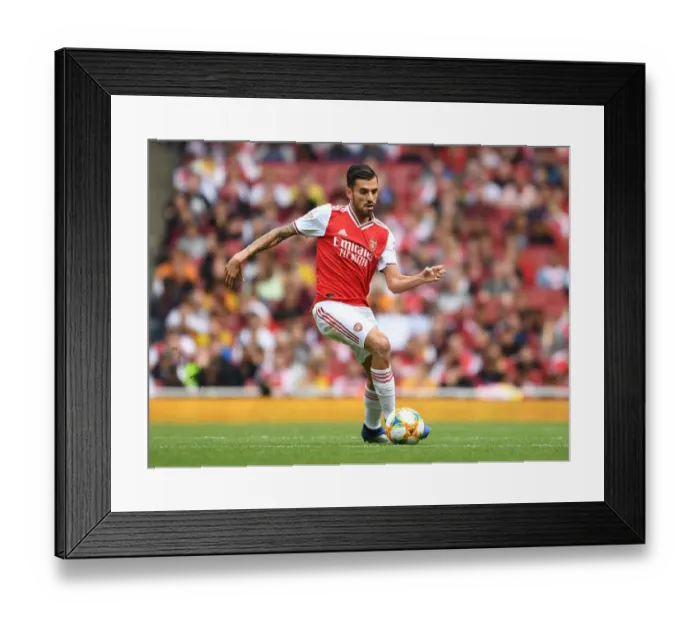 Framed Print : Arsenal's Dani Ceballos in Action against Olympique Lyonnais at Emirates Cup 2019