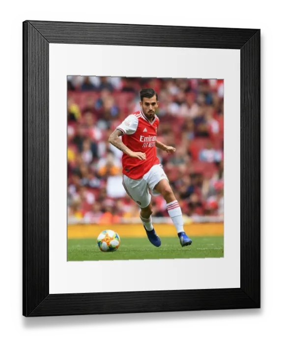 Framed Print : Arsenal's Dani Ceballos in Action Against Olympique Lyonnais at Emirates Cup 2019