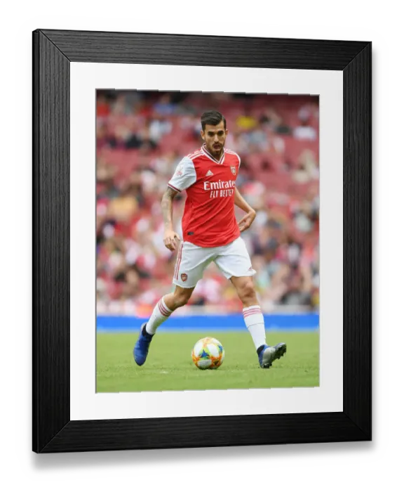 Framed Print : Arsenal's Dani Ceballos in Action against Olympique Lyonnais at Emirates Cup 2019