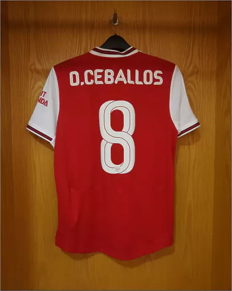 Arsenal FC: Dani Ceballos Hanging Shirt in Emirates Cup Home Changing Room (Arsenal v Olympique Lyonnais, 2019-20)