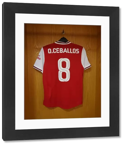 Arsenal FC: Dani Ceballos Hanging Shirt in Emirates Cup Home Changing Room (Arsenal v Olympique Lyonnais, 2019-20)
