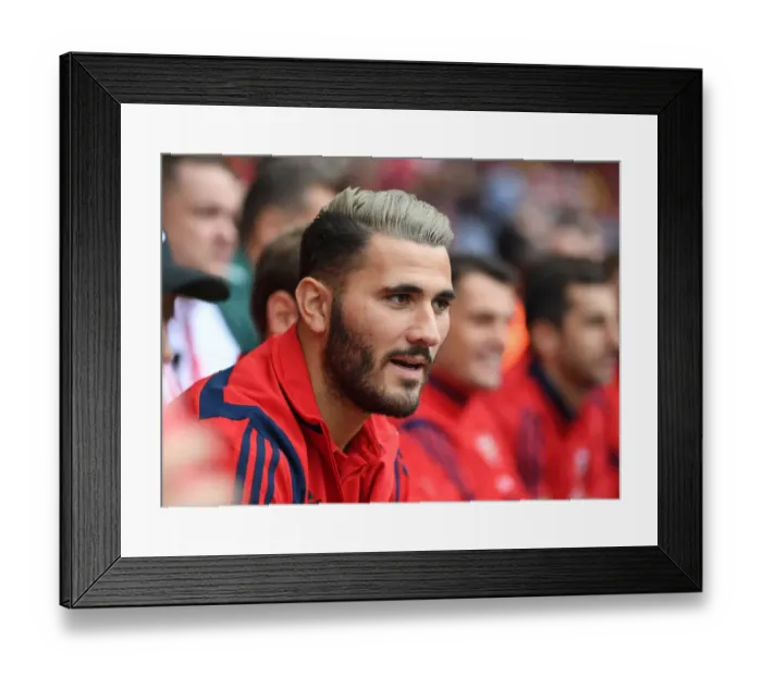 Framed Print : Sead Kolasinac in Action: Arsenal vs FC Bayern Munich at Emirates Cup