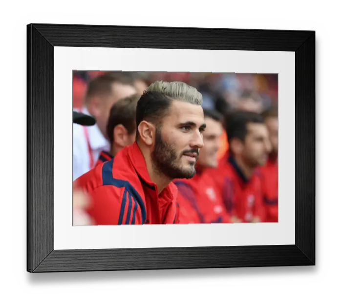 Framed Print : Sead Kolasinac in Action: Arsenal vs. FC Bayern Munich at Emirates Cup