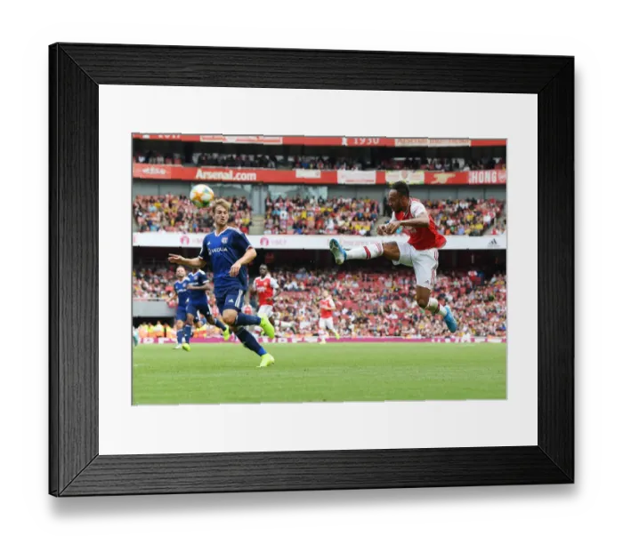 Framed Print : Arsenal's Aubameyang Shines in Emirates Cup Clash Against Olympique Lyonnais
