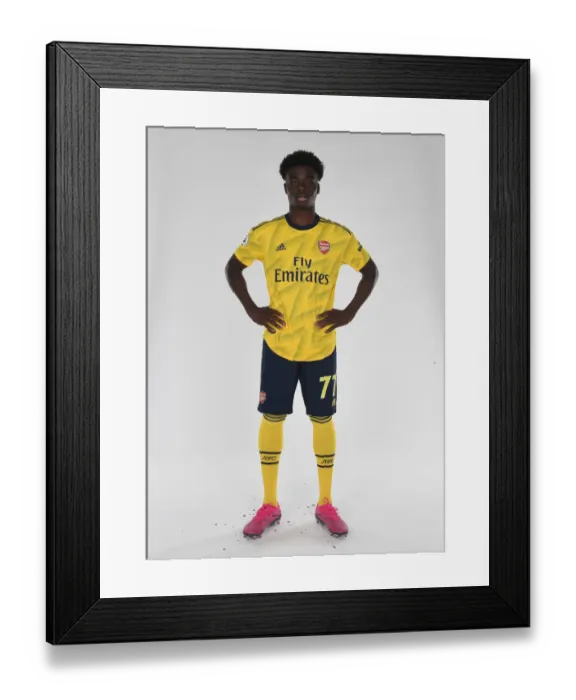 Framed Print : Arsenal FC: 2019-2020 Team Photocall - Bukayo Saka at Training