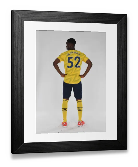Framed Print : Arsenal New Signing James Olayinka at 2019-20 Photocall Framed Print : Arsenal New Signing James Olayinka at 2019-20 Photocall