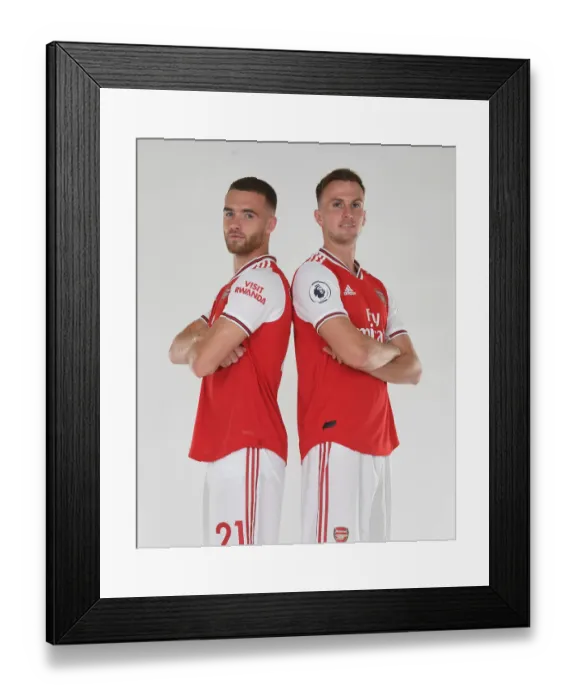 Framed Print : Arsenal Football Club: Calum Chambers and Rob Holding at 2019-20 Pre-Season Training Framed Print : Arsenal Football Club: Calum Chambers and Rob Holding at 2019-20 Pre-Season Training
