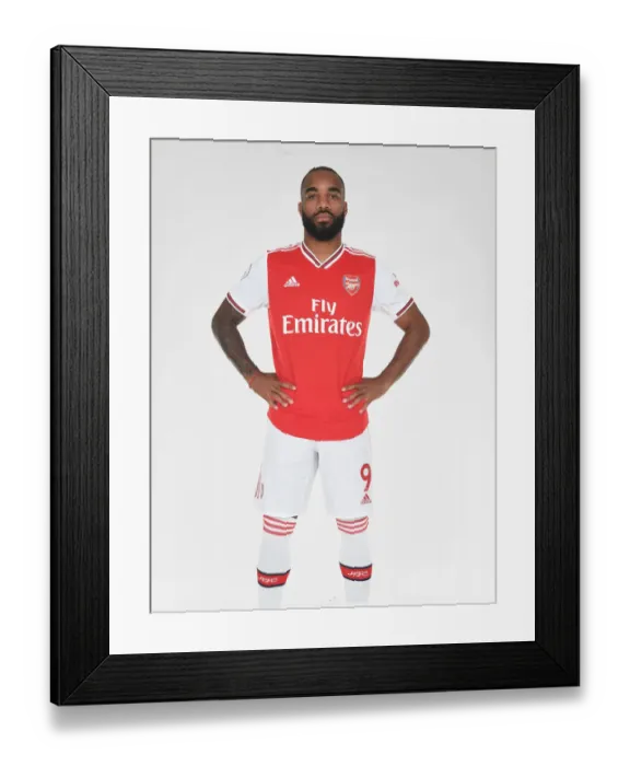 Framed Print : Arsenal FC: Alex Lacazette at 2019-2020 Pre-Season Photoshoot