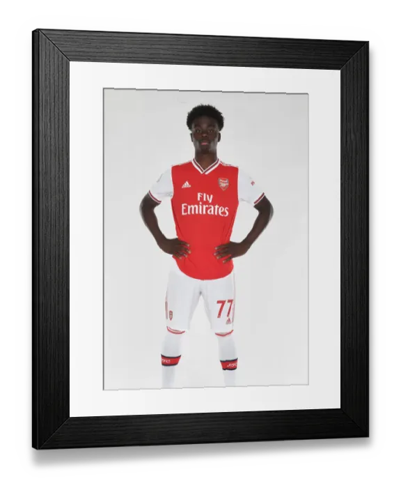 Framed Print : Arsenal FC: 2019-2020 Season Kick-Off Photocall with Bukayo Saka