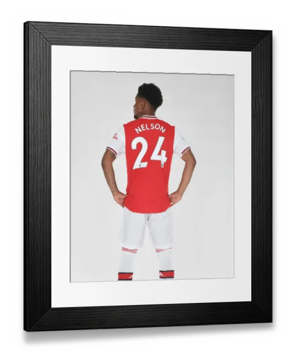 Framed Print : Arsenal's Reiss Nelson at 2019-20 Pre-Season Photoshoot