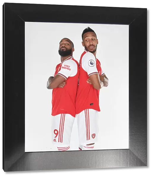 Arsenal Stars Lacazette and Aubameyang at 2019-2020 Arsenal Photocall