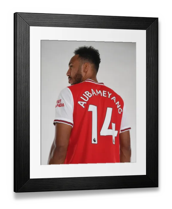 Framed Print : Arsenal's Aubameyang at 2019-2020 Team Photocall