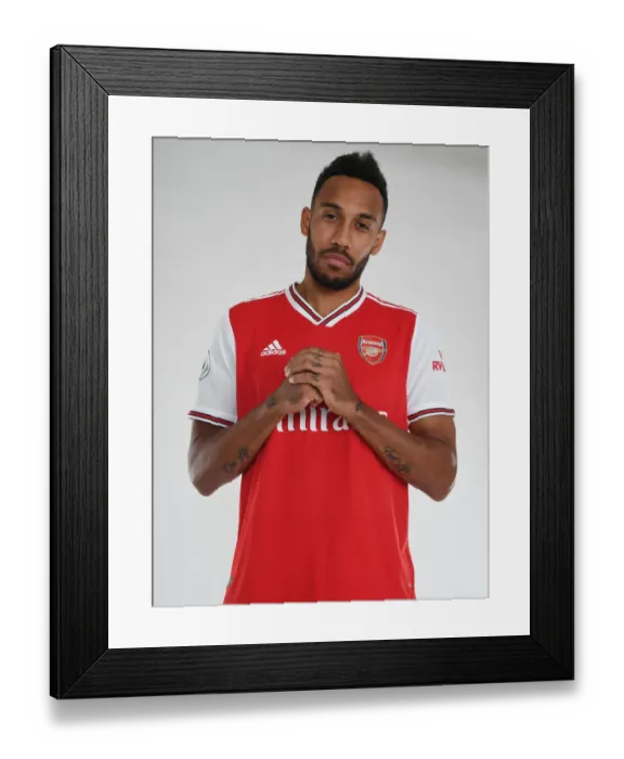 Framed Print : Arsenal's Aubameyang at 2019-2020 Team Photocall