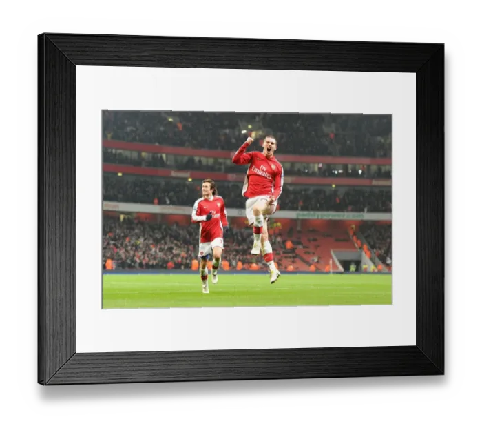 Framed Print : Thomas Vermaelen celebrates scoring the 3rd Arsenal goal with Tomas Rosicky Framed Print : Thomas Vermaelen celebrates scoring the 3rd Arsenal goal with Tomas Rosicky