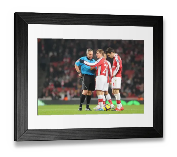 Framed Print : Andrey Arshavin (Arsenal) talks to referee Alan Wiley. Arsenal 4: 2 Bolton Wanderers Framed Print : Andrey Arshavin (Arsenal) talks to referee Alan Wiley. Arsenal 4: 2 Bolton Wanderers