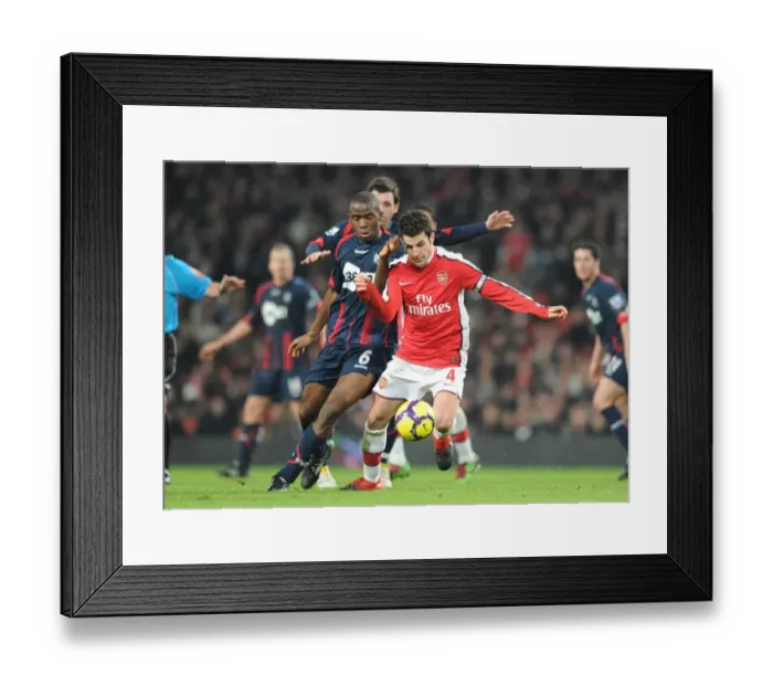 Framed Print : Cesc Fabregas (Arsenal) Fabrice Muamba (Bolton). Arsenal 4: 2 Bolton Wanderers