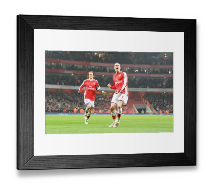 Framed Print : Arsenal's Triumphant Moment: Vermaelen and Rosicky's Unforgettable Goal Celebration (4-2) vs. Bolton Wanderers, 2010 Framed Print : Arsenal's Triumphant Moment: Vermaelen and Rosicky's Unforgettable Goal Celebration (4-2) vs. Bolton Wanderers, 2010