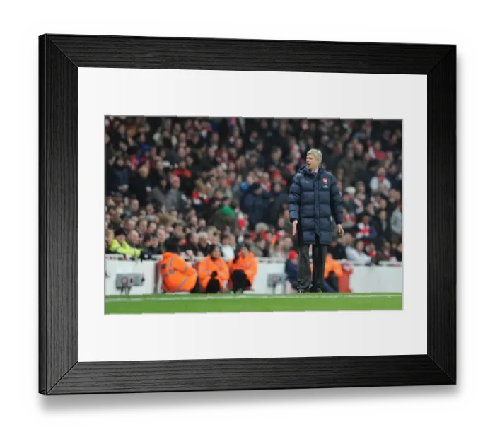 Framed Print : Arsene Wenger Celebrates Arsenal's 4-2 Win Over Bolton Wanderers (2010)