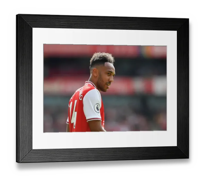 Framed Print : Arsenal's Aubameyang Scores Brilliant Goals in Arsenal's Victory over Burnley (2019-20 Premier League)