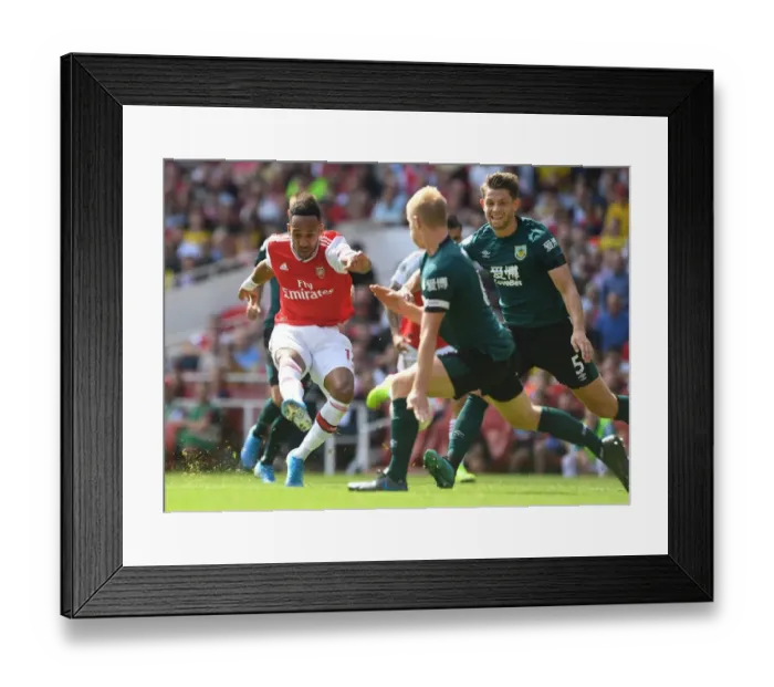 Framed Print : Arsenal's Aubameyang Scores Second Goal Against Burnley in 2019-20 Premier League