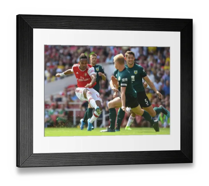 Framed Print : Aubameyang Scores His Second Goal: Arsenal's Victory Against Burnley (2019-20)