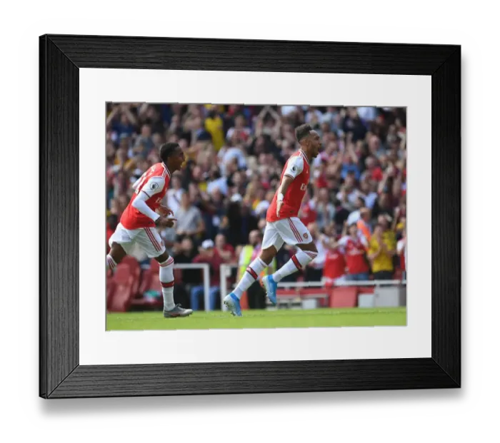 Framed Print : Arsenal's Aubameyang Scores Second Goal Against Burnley in 2019-20 Premier League Framed Print : Arsenal's Aubameyang Scores Second Goal Against Burnley in 2019-20 Premier League
