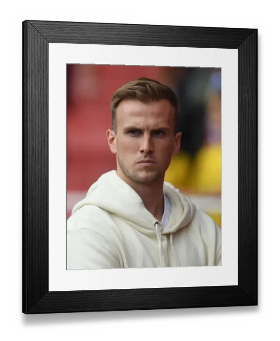 Framed Print : Arsenal's Rob Holding Braces for Arsenal v Burnley Clash in Premier League (2019-20)