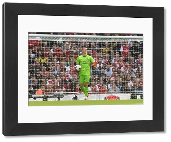 Arsenal's Bernd Leno Focused During Arsenal v Burnley Premier League Clash at Emirates Stadium