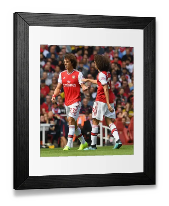 Framed Print : Arsenal's Luiz and Guendouzi in Action against Burnley, Premier League 2019-20