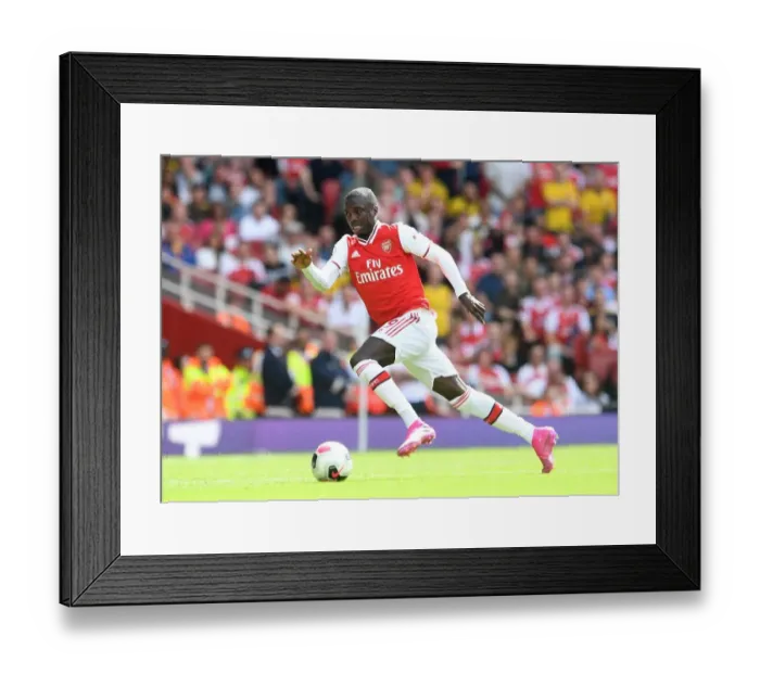 Framed Print : Arsenal's Nicolas Pepe in Action: Premier League Clash against Burnley, 2019-20