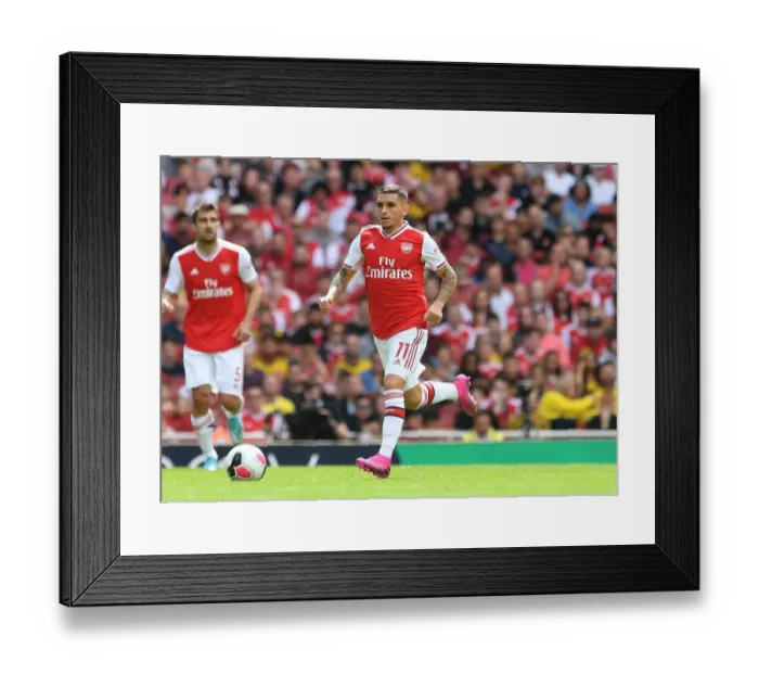 Framed Print : Arsenal's Lucas Torreira in Action against Burnley in 2019-20 Premier League