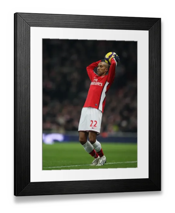 Framed Print : Arsenal's Gael Clichy Celebrates Victory Over Bolton Wanderers in the Premier League (2010) - Arsenal 4-2